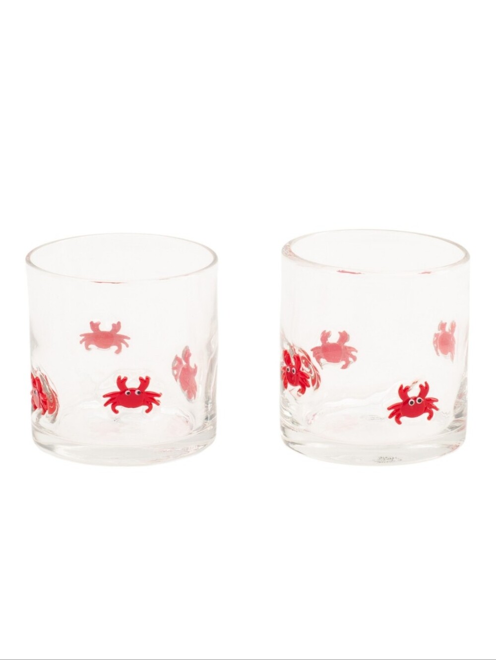 Viral Drinking Glasses Red Crab Embedded Icon Double Old Fashioned DOF Tumblers